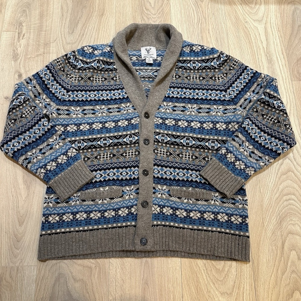 Brooks Brothers Limited Edition‎ Braemar Lambswool Men's XL Fair Isle Cardigan